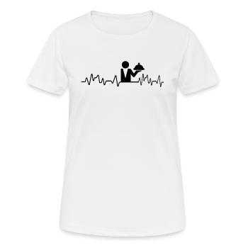 serveur battement de coeur T-shirt gastronomie Restaurant - T-shirt respirant Femme - blanc - Devant - AI Model Female 172 dark (172cm)