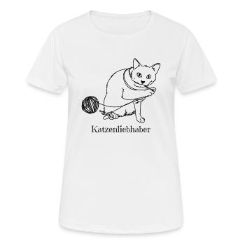 Katzenliebhaber - Frauen T-Shirt atmungsaktiv - Weiß - Vorne - AI Model Female 172 dark (172cm)