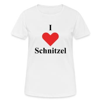 j'aime schnitzel - T-shirt respirant Femme - blanc - Devant - AI Model Female 172 dark (172cm)