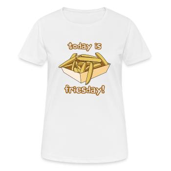 frites françaises cadeau manger régime fast-food - T-shirt respirant Femme - blanc - Devant - AI Model Female 172 dark (172cm)