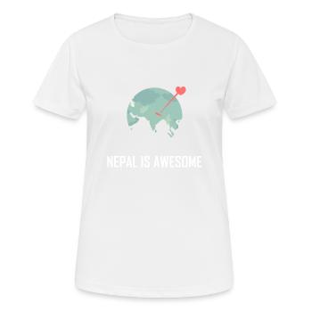 Nepal ist großartig - Frauen T-Shirt atmungsaktiv - Weiß - Vorne - AI Model Female 172 dark (172cm)