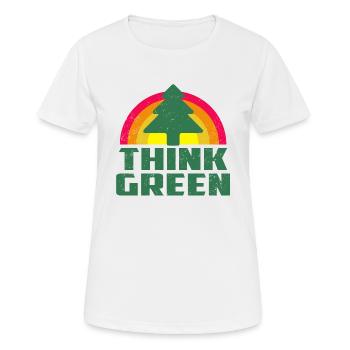 Cool Think Green T-shirt - Frauen T-Shirt atmungsaktiv - Weiß - Vorne - AI Model Female 172 dark (172cm)