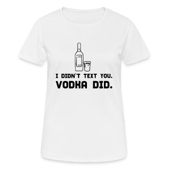 VODKA - Women's Breathable T-Shirt - white - Front - AI Model Female 172 dark (172cm)