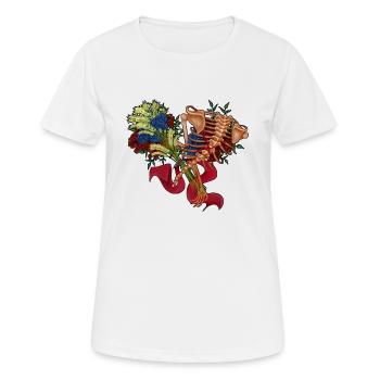 floral spine - Women's Breathable T-Shirt - white - Front - AI Model Female 172 dark (172cm)