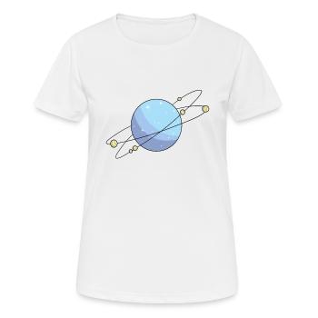 Planet - Frauen T-Shirt atmungsaktiv - Weiß - Vorne - AI Model Female 172 dark (172cm)