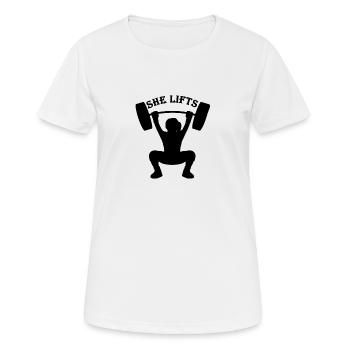 Elle lève - T-shirt respirant Femme - blanc - Devant - AI Model Female 172 dark (172cm)