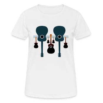 Acoustic guitars - Women's Breathable T-Shirt - white - Front - AI Model Female 172 dark (172cm)