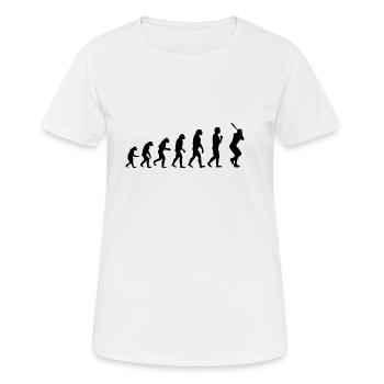 Baseball Evolution Shirt - Sport - Frauen T-Shirt atmungsaktiv - Weiß - Vorne - AI Model Female 172 dark (172cm)