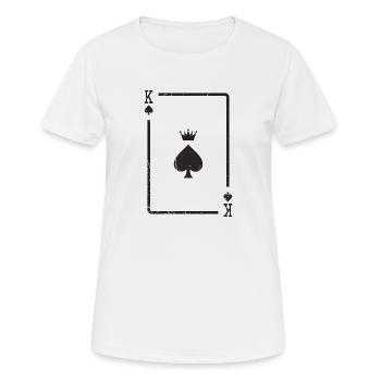 Playing Card Pik King Gift Card Poker Skat - Women's Breathable T-Shirt - white - Front - AI Model Female 172 dark (172cm)
