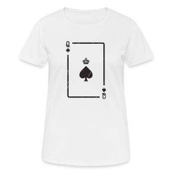 Karte Pik Dame Kartenspiel Skat Poker Geschenk - Frauen T-Shirt atmungsaktiv - Weiß - Vorne - AI Model Female 172 dark (172cm)
