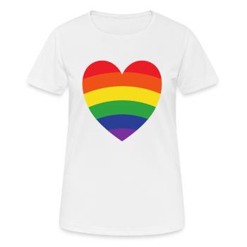 Coeur arc-en-ciel | LGBT | idée cadeau - T-shirt respirant Femme - blanc - Devant - AI Model Female 172 dark (172cm)