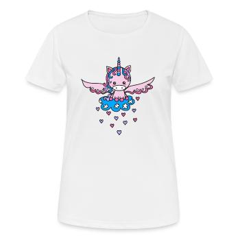Douce rose licorne aile nuages coeurs Kawaii - T-shirt respirant Femme - blanc - Devant - AI Model Female 172 dark (172cm)