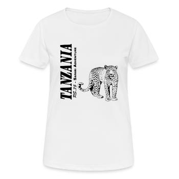 Tanzania - Tansania - Leopard - Frauen T-Shirt atmungsaktiv - Weiß - Vorne - AI Model Female 172 dark (172cm)