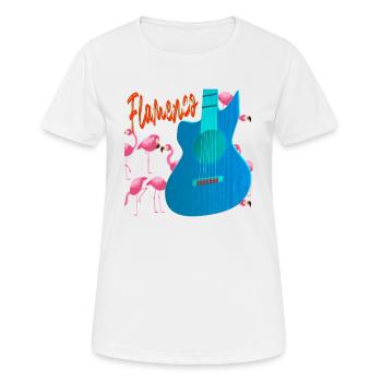 Flamenco Guitar Flamingos - Frauen T-Shirt atmungsaktiv - Weiß - Vorne - AI Model Female 172 dark (172cm)
