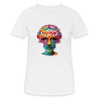 Tête psychédélique - T-shirt respirant Femme - blanc - Devant - AI Model Female 172 dark (172cm)