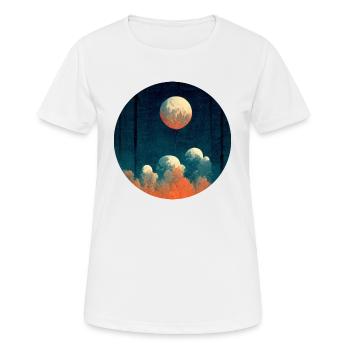 Mond am Abend - Frauen T-Shirt atmungsaktiv - Weiß - Vorne - AI Model Female 172 dark (172cm)