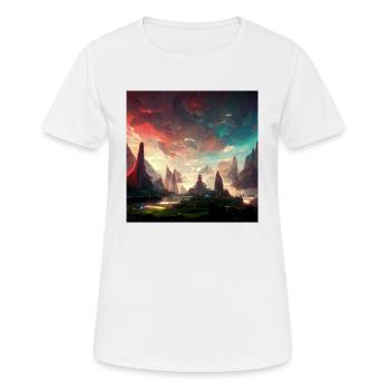 Landscape in LoL Style - Women's Breathable T-Shirt - white - Front - AI Model Female 172 dark (172cm)