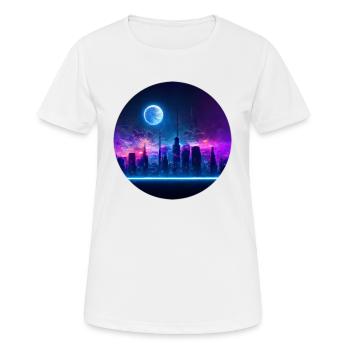 City in the dark - Women's Breathable T-Shirt - white - Front - AI Model Female 172 dark (172cm)