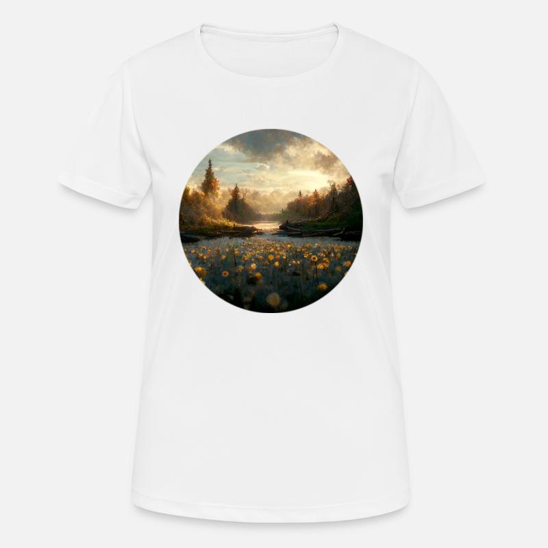 Phantas world with sun and clouds - Women's Breathable T-Shirt - white