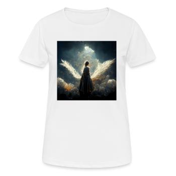 The angels voice whispered in my ear - T-shirt respirant Femme - blanc - Devant - AI Model Female 172 dark (172cm)