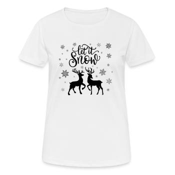 Let it snow mit Hirsch und Reh - Frauen T-Shirt atmungsaktiv - Weiß - Vorne - AI Model Female 172 dark (172cm)