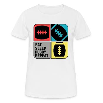 Rugby Rugby Joueur Rugby Saison Rugby Rugbytime - T-shirt respirant Femme - blanc - Devant - AI Model Female 172 dark (172cm)