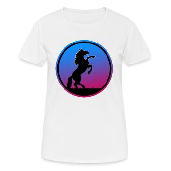 Pferd Springreiter Springpferd Galopp Pferdestall - Frauen T-Shirt atmungsaktiv - Weiß - Vorne - AI Model Female 172 dark (172cm)
