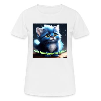 Sois Mimi pour les fêtes - T-shirt respirant Femme - blanc - Devant - AI Model Female 172 dark (172cm)