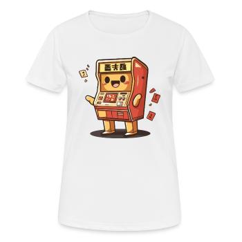 Laughing Slot Machine - Game Station Tee - Women's Breathable T-Shirt - white - Front - AI Model Female 172 dark (172cm)