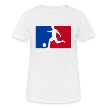 logo du football - T-shirt respirant Femme - blanc - Devant - AI Model Female 172 dark (172cm)