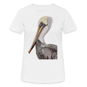 Pélican brun - T-shirt respirant Femme - blanc - Devant - AI Model Female 172 dark (172cm)