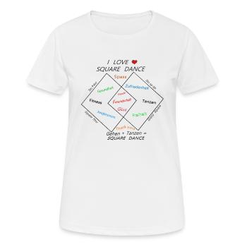 SQUARE DANCE - LOVE - Women's Breathable T-Shirt - white - Front - AI Model Female 172 dark (172cm)