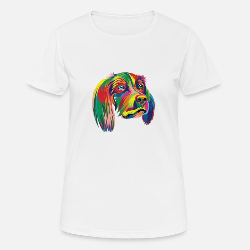 Rainbow Dog - Premium Design - Women's Breathable T-Shirt - white
