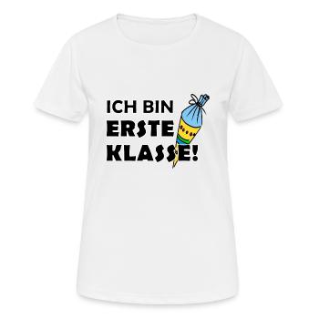 Ich bin erste Klasse! Schulanfänger-Shirt - Frauen T-Shirt atmungsaktiv - Weiß - Vorne - AI Model Female 172 dark (172cm)