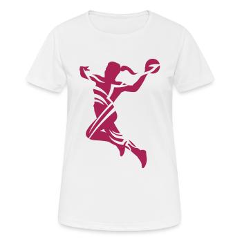 Handball female de - Frauen T-Shirt atmungsaktiv - Weiß - Vorne - AI Model Female 172 dark (172cm)