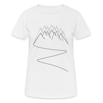 Berge Gebirge Bergsport Berglauf - Frauen T-Shirt atmungsaktiv - Weiß - Vorne - AI Model Female 172 dark (172cm)