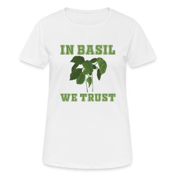 Nous faisons confiance au basilic - T-shirt respirant Femme - blanc - Devant - AI Model Female 172 dark (172cm)