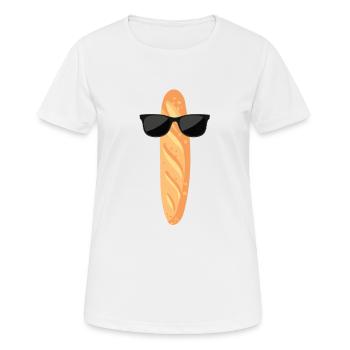 Lustiges Baguette Mit Sonnenbrille - Frauen T-Shirt atmungsaktiv - Weiß - Vorne - AI Model Female 172 dark (172cm)