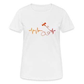 Butterfly needle heartbeat - Women's Breathable T-Shirt - white - Front - AI Model Female 172 dark (172cm)