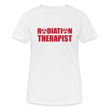 Conception cool du radiothérapeute - T-shirt respirant Femme - blanc - Devant - AI Model Female 172 dark (172cm)