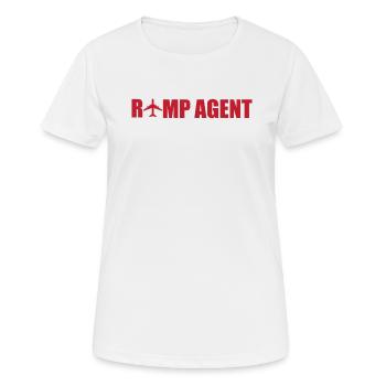 Ramp Agent - Frauen T-Shirt atmungsaktiv - Weiß - Vorne - AI Model Female 172 dark (172cm)