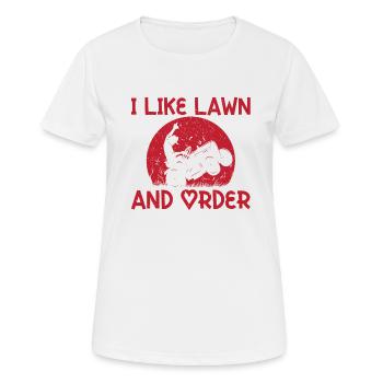 Rasen Und Ordnung Rasenmäher - Frauen T-Shirt atmungsaktiv - Weiß - Vorne - AI Model Female 172 dark (172cm)