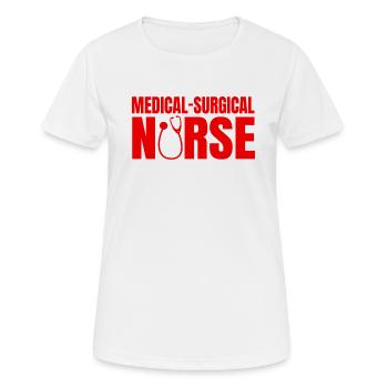 Infirmière médico-chirurgicale - T-shirt respirant Femme - blanc - Devant - AI Model Female 172 dark (172cm)