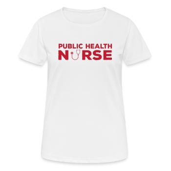 Infirmière de la fonction publique - T-shirt respirant Femme - blanc - Devant - AI Model Female 172 dark (172cm)