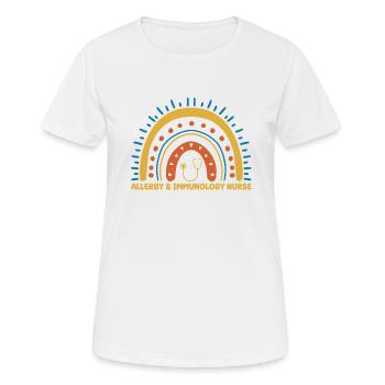 Allergie & Immunologie Krankenschwester Regenbogen - Frauen T-Shirt atmungsaktiv - Weiß - Vorne - AI Model Female 172 dark (172cm)