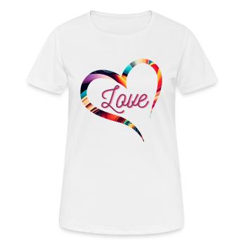 coeur coloré love amour - T-shirt respirant Femme - blanc - Devant - AI Model Female 172 dark (172cm)