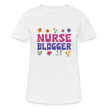 Niedliche Krankenschwester Blogger Blumen Outfit - Frauen T-Shirt atmungsaktiv - Weiß - Vorne - AI Model Female 172 dark (172cm)