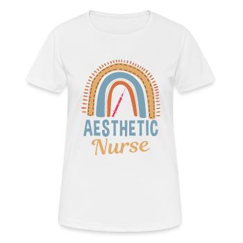 Ästhetische Krankenschwester Regenbogen - Frauen T-Shirt atmungsaktiv - Weiß - Vorne - AI Model Female 172 dark (172cm)