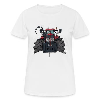 0354 red tractor - Women's Breathable T-Shirt - white - Front - AI Model Female 172 dark (172cm)