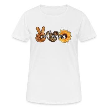 Cool Mama, Sunflowers and leopard print - Frauen T-Shirt atmungsaktiv - Weiß - Vorne - AI Model Female 172 dark (172cm)
